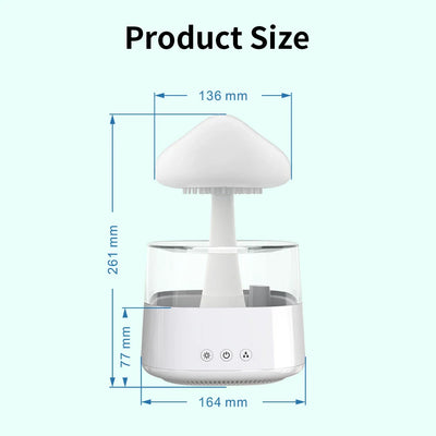 Rain Cloud Humidifier Mist Maker Relaxing Raindrop Lamp For Oil Aroma Cloud Diffuser Mushroom Rain Humidifier