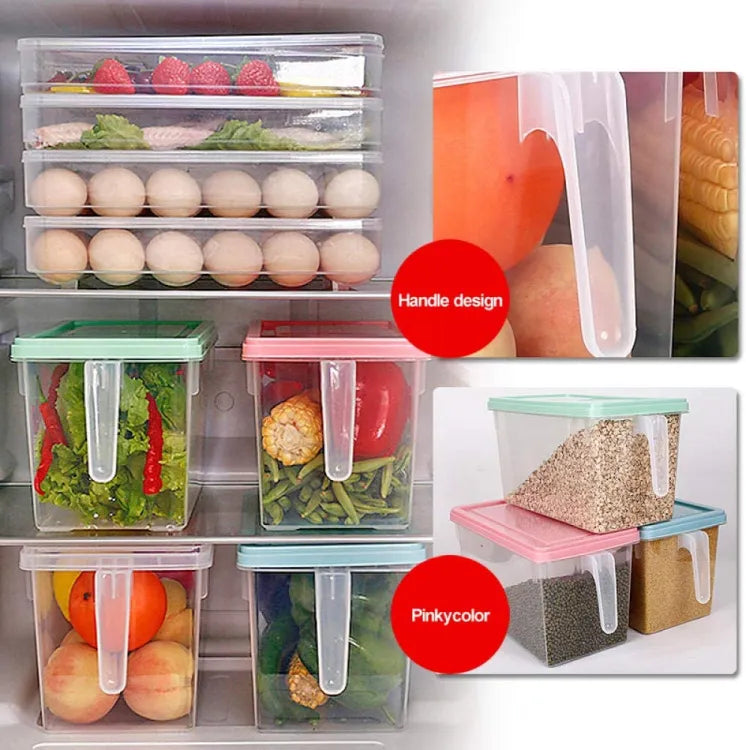 Kitchen Refrigerator Storage Box Organiser Transparent Plastic Fridge Food Egg Fruit Container Freezer Fresh Organizer