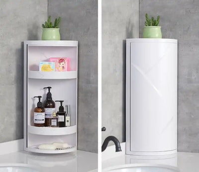 Your Solution Bathroom corner cabinet plastic rotating cabinet 360 degree washroom two shelves cabinet kitchen toilet cabinet two layer cabinet good quality plastic cabinet